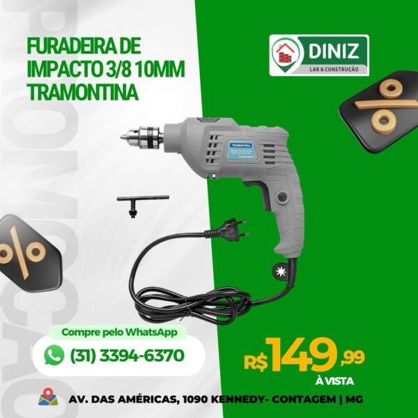 Furadeira de Impacto 3/8 10mm Tramontina
