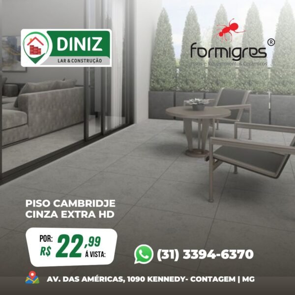 Piso Cambridje Cinza Extra HD Formigres