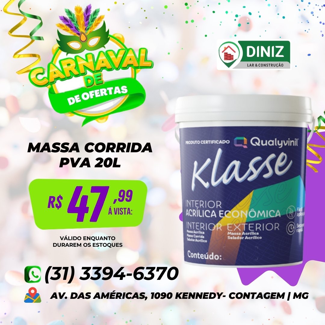 Massa Corrida PVA - 20L - Klasse